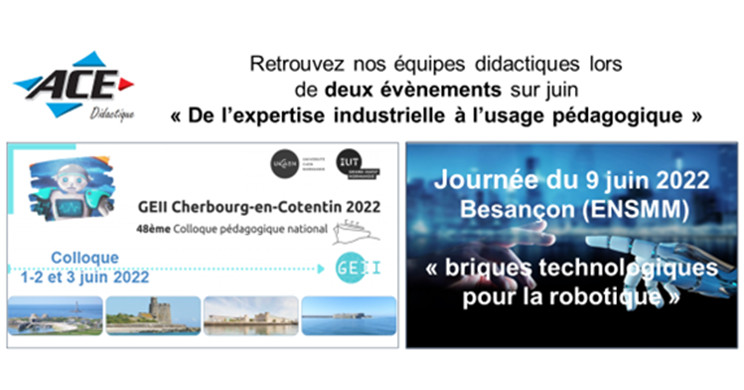 Colloque GE2I de Cherbourg les 1-2 et 3 juin 2022 et journée « briques technologiques pour la robotique » 9 juin 2022